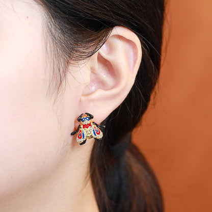 Colorful Insect Enamel Earrings